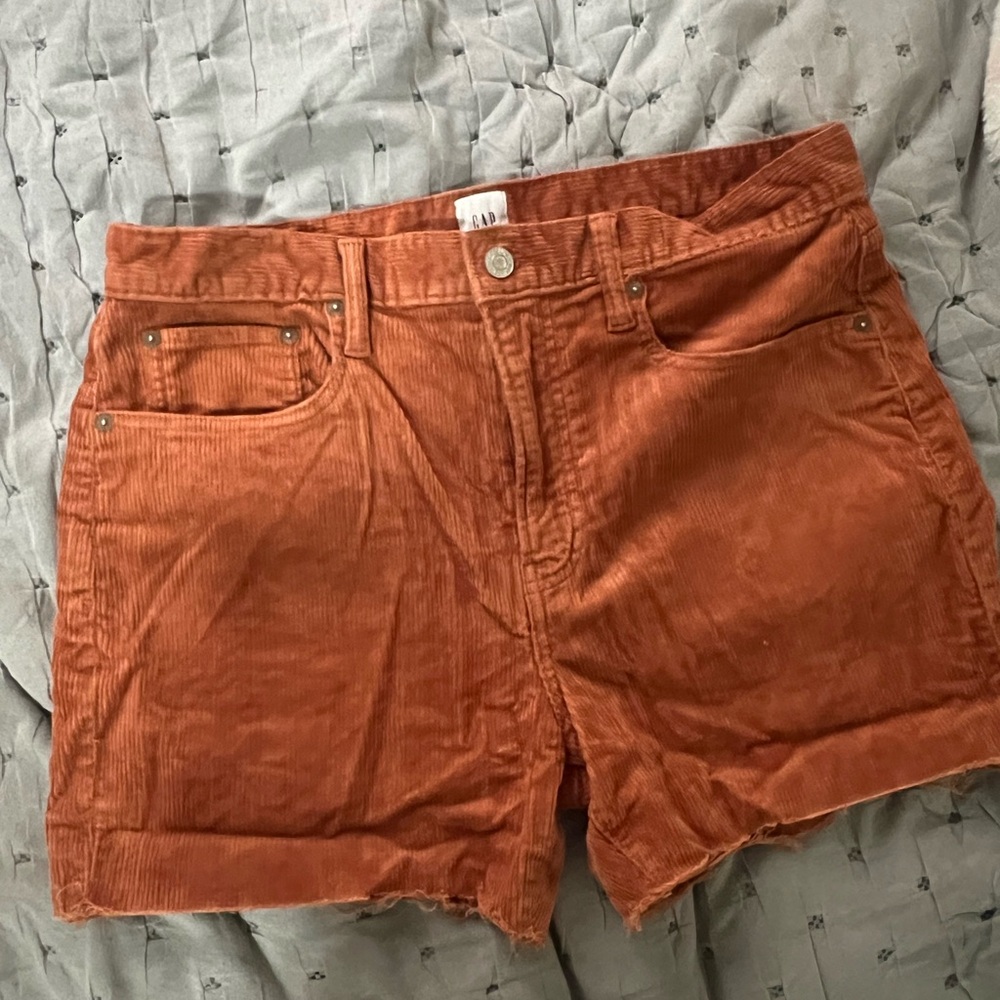 GAP Women's Corduroy Shorts in Orange